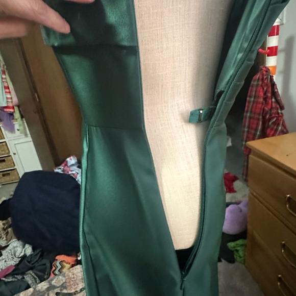 Adrianna Papell One-Shoulder Dress in Deep Green - Picture 5 of 6